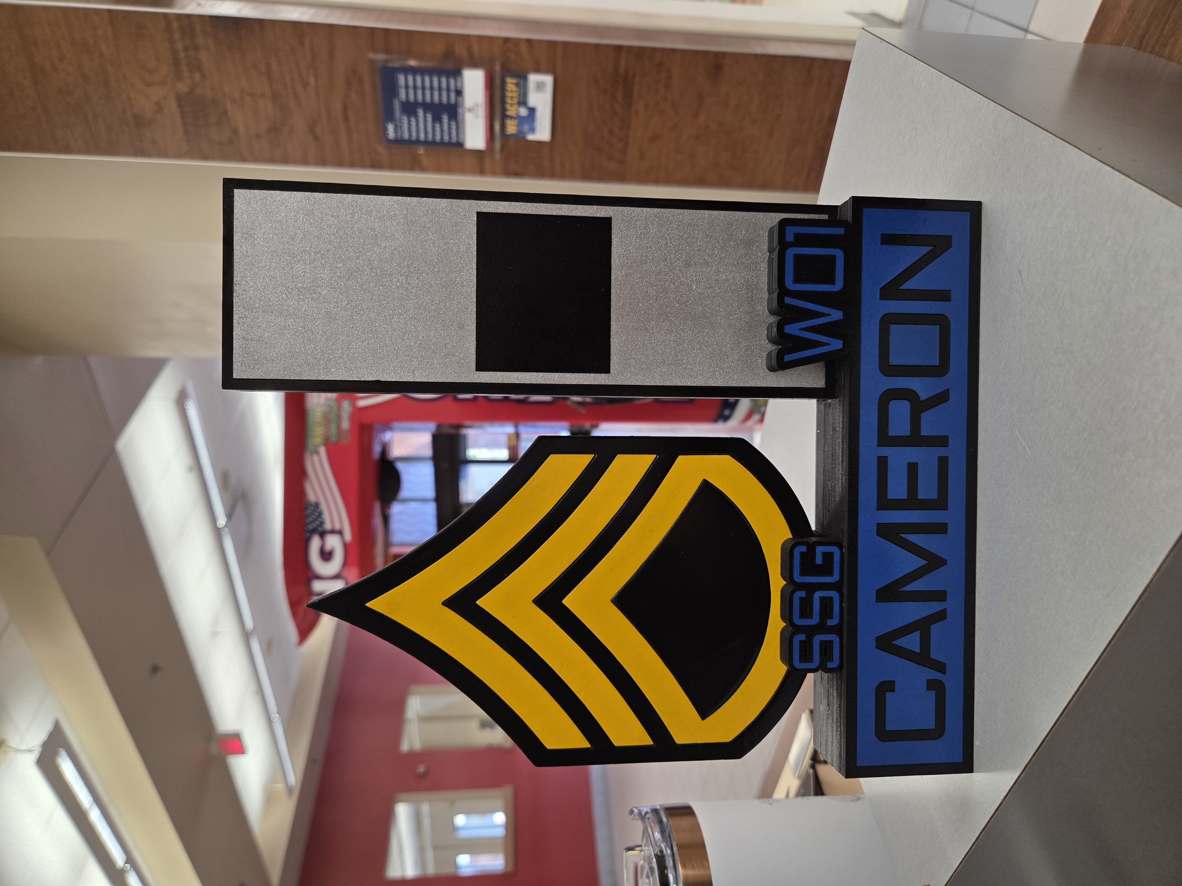 Staff sergeant to warrant officer promotion display
