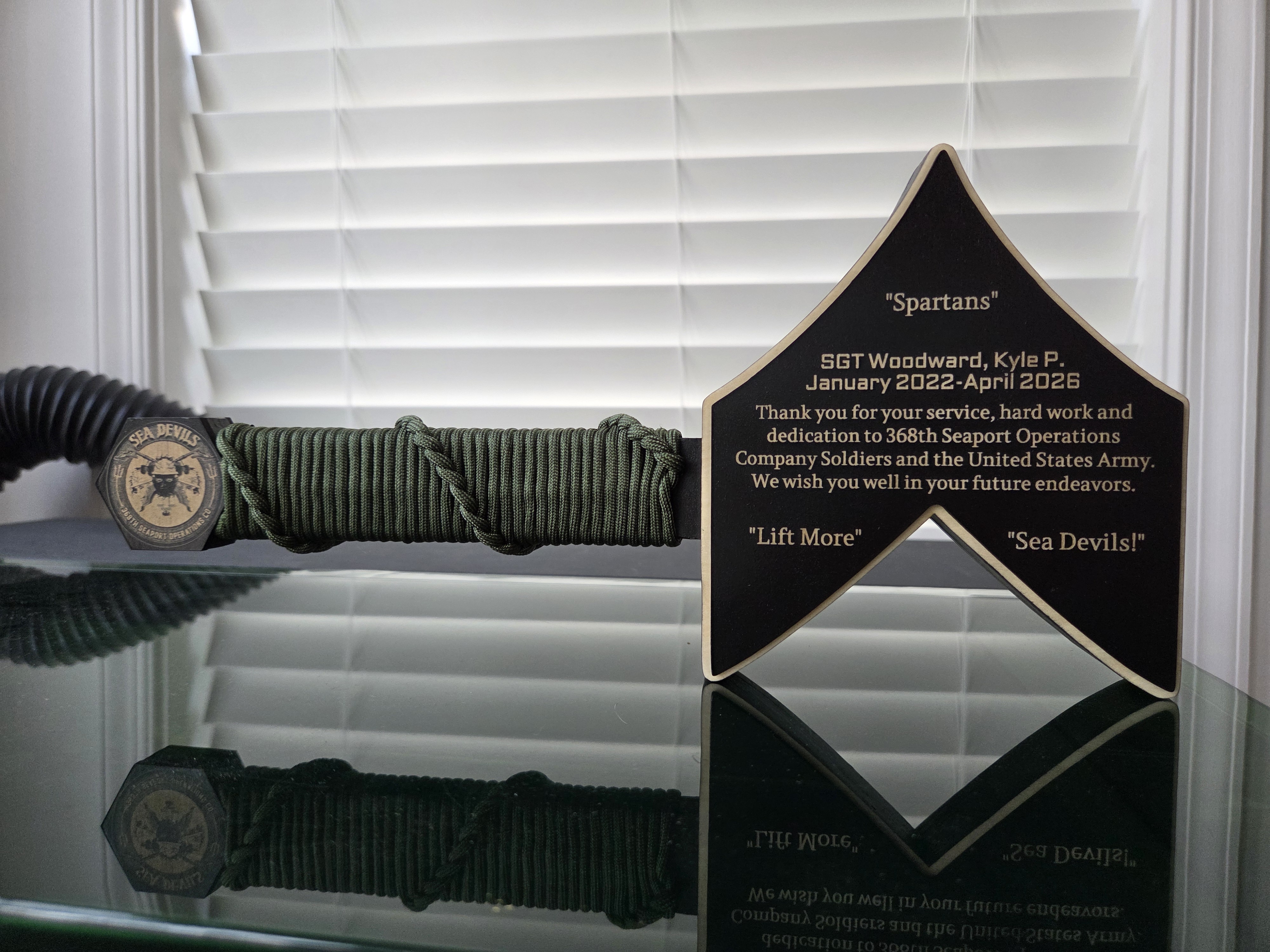 Sergeant rank ceremonial hammer engraved reverse
