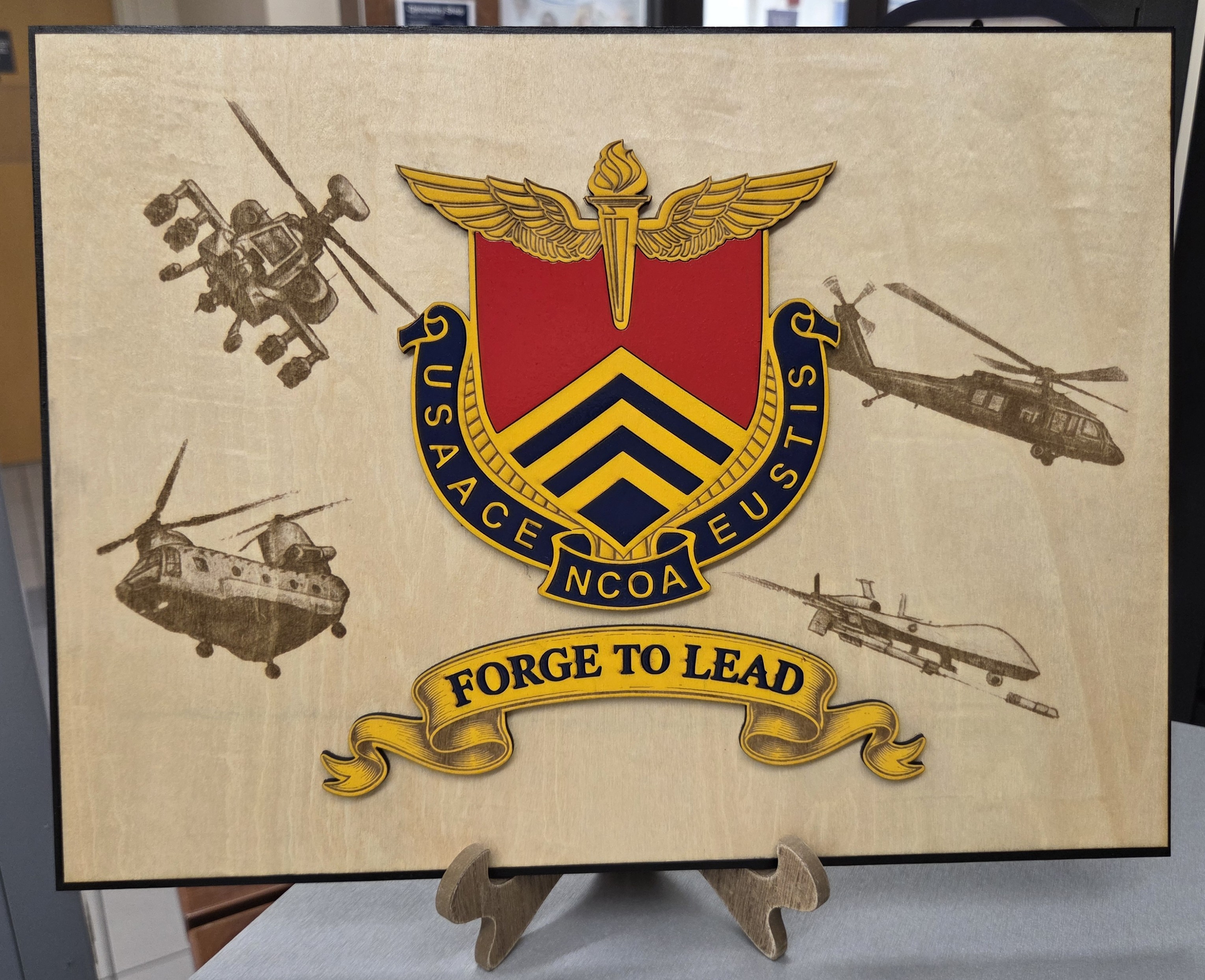 Aviation academy Forge to Lead display