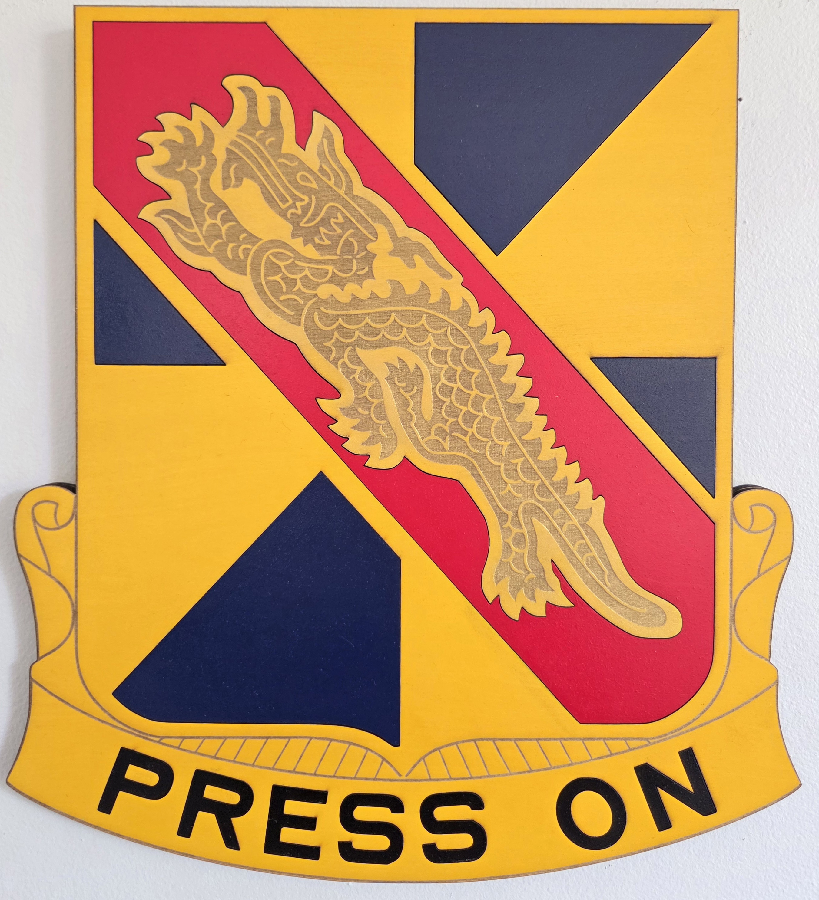 Press On dragon crest display