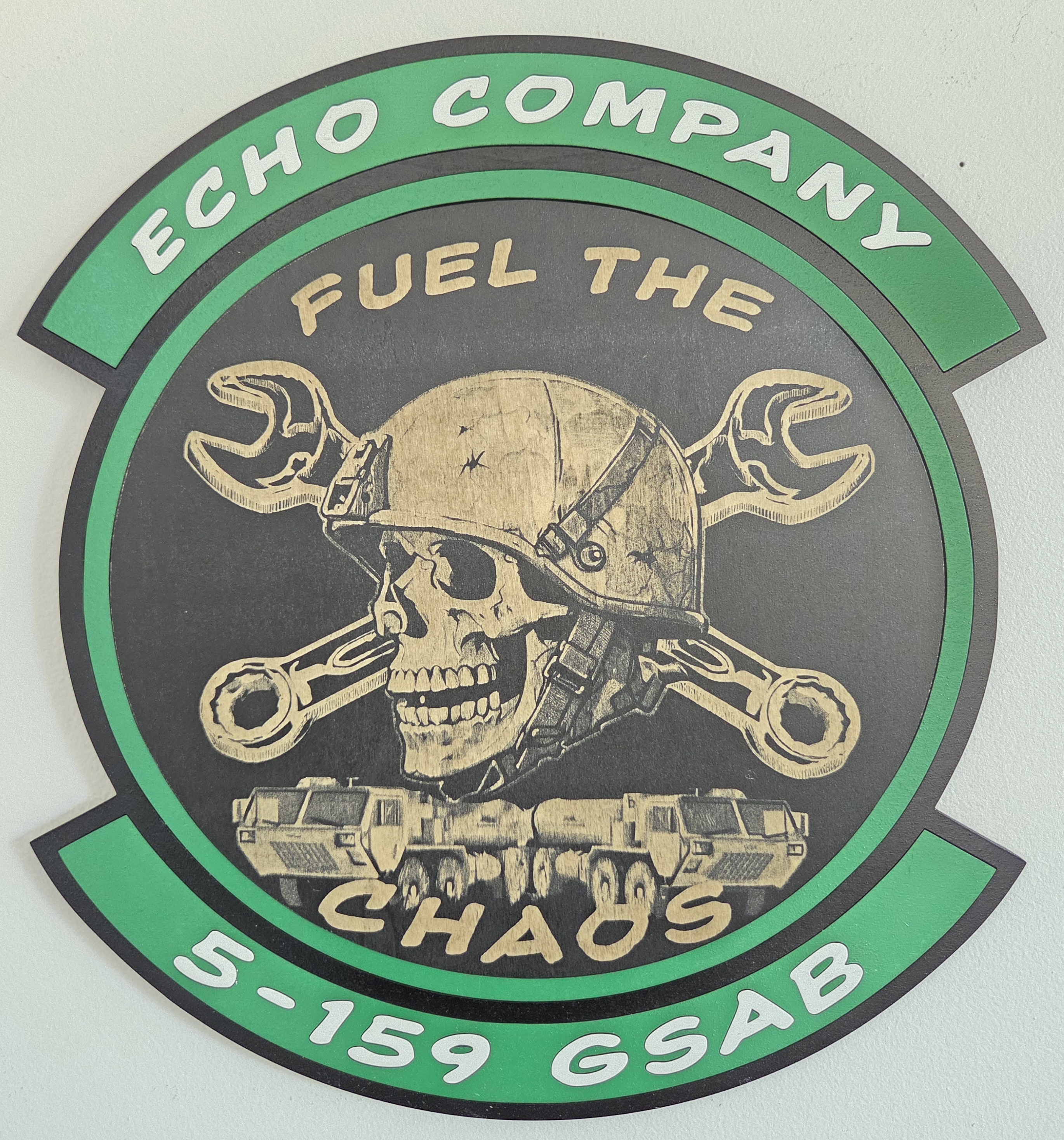 Echo Company Fuel the Chaos plaque