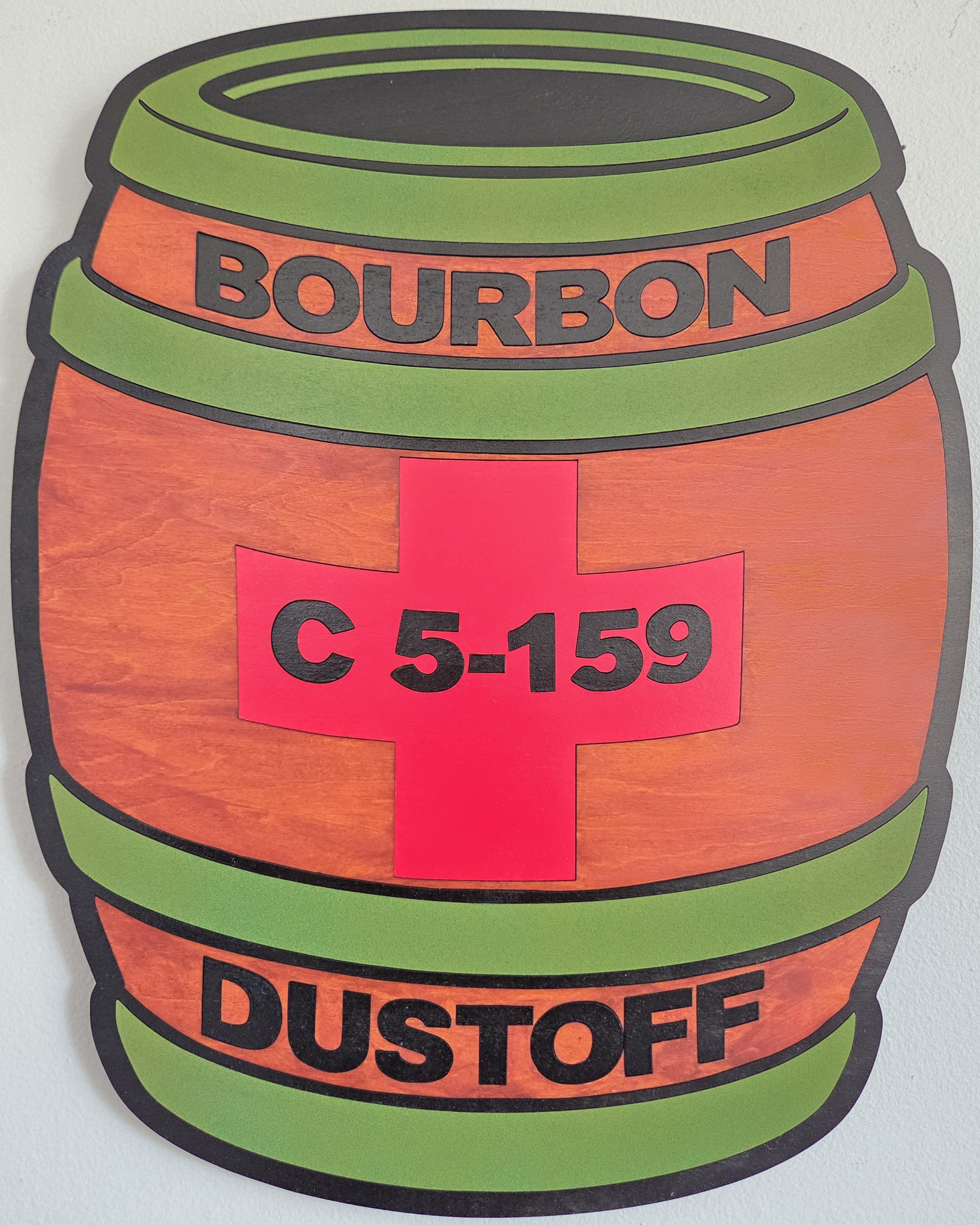 Bourbon Dustoff barrel plaque